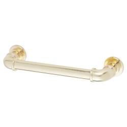 Altro 6mm Pipe Style D-Bar Cabinet Pull Handle - 128mm Centres - Satin Brass
