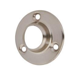 Rothley 25mm Tube Hanging Rail End Socket - Brushed Nickel - Pack of 2