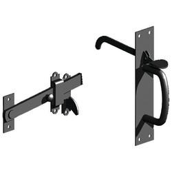 GateMate Heavy Duty Suffolk Gate Thumb Latch - 204 x 43mm - Black Galvanised