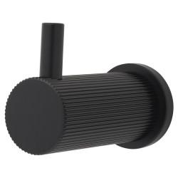 Alexander & Wilks Brunel Diamond Reeded Single Coat Hook - 48 x 25mm - Matt Black