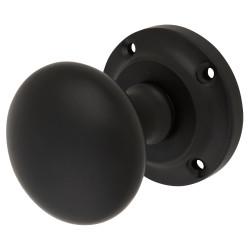 Altro Matt Black Victorian Mortice Door Knob - 57mm Rose Diameter