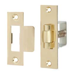 Altro Heavy Duty Adjustable Roller Catch - 22 x 76mm Faceplate - Polished Brass