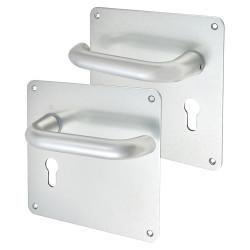 Altro Satin Aluminium 20mm Return to Door Euro Lock Door Handles - 160 x 160mm
