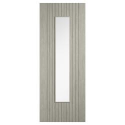 LPD Sydney 1 Light Clear Glazed Pre-Finished Laminate Semi-Solid Internal Door - 1981 x 762mm - Grey