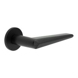 CRES by Frelan Black Sprung Fire Rated Door Handles on Round Rose - CR-107 Range