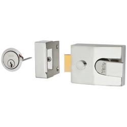 Yale 89 Double Locking Nightlatch - 60mm Backset - Polished Chrome Case/Cylinder