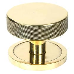 From The Anvil Brompton Aged Brass Round Knurled Centre Door Knob - 90mm Rose Diameter