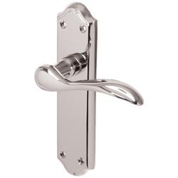 Carlisle Brass Polished Chrome Scroll Latch Door Handles - Madrid Range - 180 x 45mm