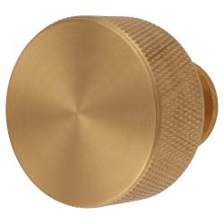 Carlisle Brass Knurled Radio Round Cabinet Knob - 35mm Diameter - Satin Brass
