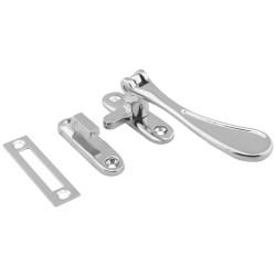 Hampstead Victorian Mortice & Hook Plate Casement Window Fastener - Reversible - Polished Chrome