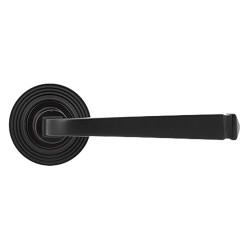 From The Anvil Aged Bronze Door Handles on Round Beehive Rose - Avon Range