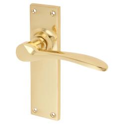 Hampstead Polished Brass Latch Door Handles - Buckingham Range - 152 x 41mm