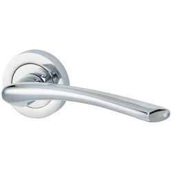 Touchpoint Polished Chrome Door Handles on Round Rose - Rimini Range