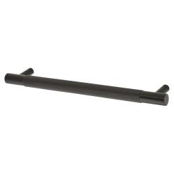 Alexander & Wilks Brunel 13mm Knurled T-Bar Cabinet Pull Handle - 160mm Centres - Matt Black