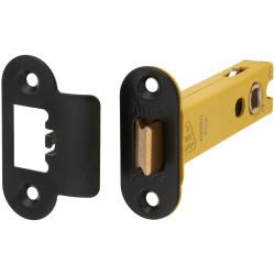 Altro Heavy Duty Bolt Through Tubular Latch - 103mm Case - 82mm Backset - Radius - Matt Black