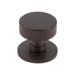 Burlington by Frelan Dark Bronze Knurled Mortice Door Knob - 60mm Rose Diameter - Westbourne Range