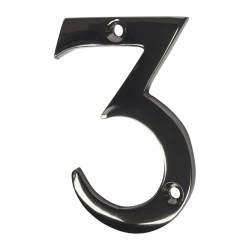 Altro 76mm Screw Fix Door Numeral - 3 - Black Nickel