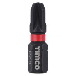 TIMCO X6 Impact Driver Bits - Pozi - PZ3 - 25mm Length - Pack of 10