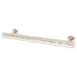 Alexander & Wilks Leila 15mm Hammered T-Bar Cabinet Pull Handle - 160mm Centres - Polished Nickel