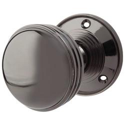 Altro Black Nickel Ringed Mortice Door Knob - 65mm Rose Diameter