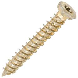 SiDAX Concrete Screw - Countersunk - Yellow Zinc - 7.5 x 50mm - Pack of 100