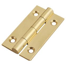 Solid Drawn Butt Cabinet Hinge - 38 x 22 x 1.45mm - Polished Brass - Pair