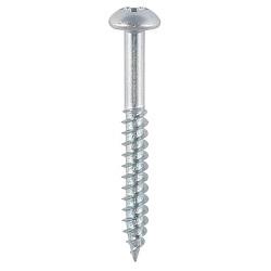 TIMCO Twin Threaded Pozi Round Head Wood Screws - 8 x 2" - Zinc Plated - Pack of 200