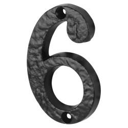 Olde Forge 76mm Screw Fix Door Numeral - 6/9 - Antique Black Iron