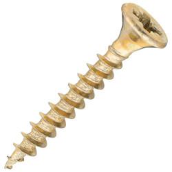 SiDAX General Purpose Pozi Countersunk Wood Screws - 3.5 x 25mm - Yellow Zinc - Pack of 200