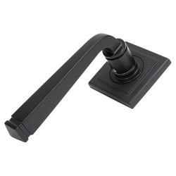 From The Anvil Aged Bronze Door Handles on Square Rose - Avon Range