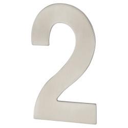 Altro 100mm Concealed Screw Fix Door Numeral - 2 - Satin Stainless Steel