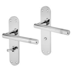 Touchpoint Polished Chrome Bathroom Door Handles - Bologna Range - 182 x 39mm