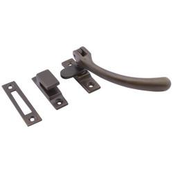 Hampstead Bulb End Mortice & Hook Plate Casement Window Fastener - Reversible - Soft Antique Bronze