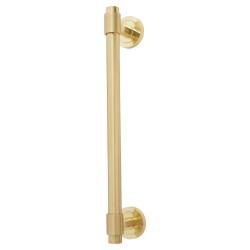 Altro Satin Brass 20mm T-Bar Door Pull Handle on Rose - Screw Fix - 300mm Centres