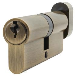 Altro 6 Pin 80mm Euro Thumbturn Cylinder - 40mm Turn + 40mm - Antique Brass - Keyed To Differ