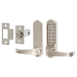Codelocks CL510 Push Button Code Lock and Tubular Latch - Stainless Steel