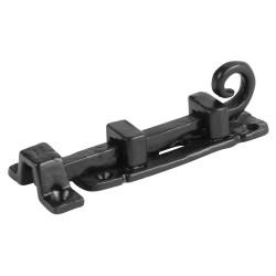 Olde Forge Antique Black Iron Straight Barrel Bolt - Curly Tail Range - 85 x 25mm