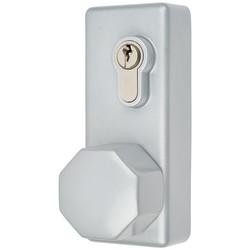 Arrone AR885K Outside Access Device with Cylinder - Octagonal Knob - Silver