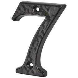 Olde Forge 76mm Screw Fix Door Numeral - 7 - Metalized Antique Black Iron