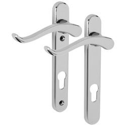 Fab & Fix Windsor uPVC Scroll Multipoint Door Handle - 92mm c/c - LH - Bright Chrome