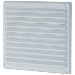 Louvre Vent with Flyscreen - 166 x 160mm - 6423mm² Free Air Flow - White Plastic