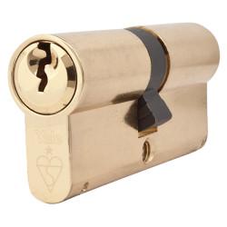 Yale 1 Star 6 Pin Kitemarked 70mm Euro Double Cylinder - 35 + 35mm - Pol Brass - Keyed to Differ