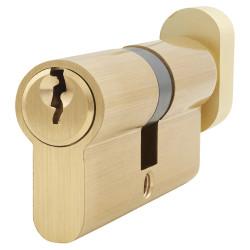 Touchpoint 5 Pin 70mm Euro Thumbturn Cylinder - 35mm Turn + 35mm - Satin Brass - Keyed To Differ