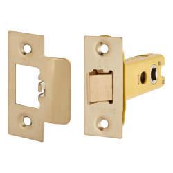 Altro Heavy Duty Bolt Through Tubular Latch - 78mm Case - 57mm Backset - Square - PVD Brass