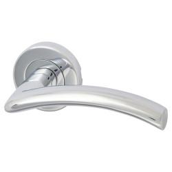 Heritage Brass by M Marcus Polished Chrome Door Handles on Round Rose - Centaur Range