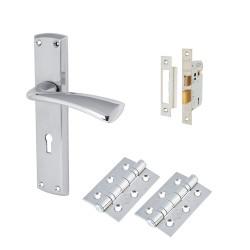 Altro Satin/Polished Chrome 3 Lever Sashlock Door Handles Pack - Taranto Range
