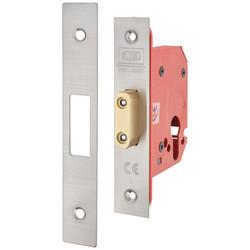 UNION 21EUS StrongBOLT Euro Profile Deadlock - 81mm Case - 57mm Backset - Satin Stainless Steel