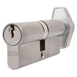 UNION J2X28 Pattern 5 Pin 74mm Euro Thumbturn Cylinder - 37mm Turn + 37mm - Satin Chrome