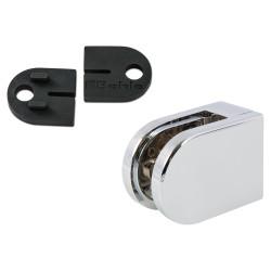 Bohle D Shaped Balustrade Clamps & Inserts - 10mm Glass - 63mm x 45mm - Polished Chrome - Pack of 4