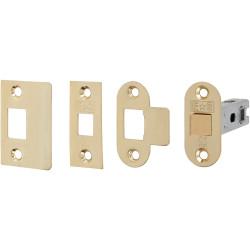 Touchpoint Contract Bolt Through Tubular Latch - 76mm Case - 56mm Backset - Radius/Square - Pol Brass